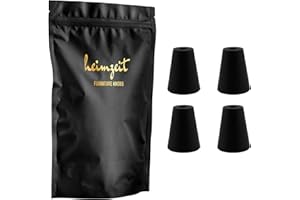 heimzeit Pomelli Armadio per Porte, Cassetti e Comodini in Alluminio di Alta Qualità [4 Pezzi, Rotondo] Colore: Nero, Design Elegante, Pomelli per Mobili con impugnatura a un foro e viti