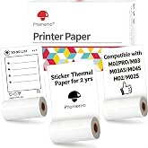 Memoqueen Phomemo Yazıcı Kağıdı Beyaz Kendinden Yapışkanlı Termal Etiketler, Phomemo M02/M02 Pro/M03/M02S Cep Bluetooth Terma