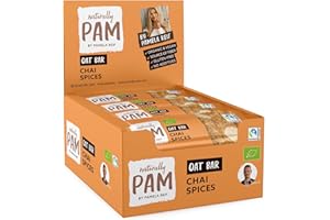 ‎NATURALLY PAM BY PAMELA REIF Naturally Pam Oat Bar - Bio Haferriegel von Pamela Reif - Müsliriegel aus Haferflocken & Nüssen - Vegan & Glutenfrei - Chai Spices 12 x 40g