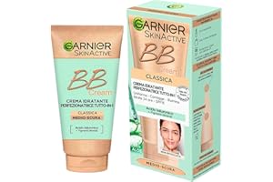 Garnier Skinactive BB Cream Crema Viso Idratante Perfezionatrice Tutto in 1 SPF15 Tonalità Medio-Scura - Flacone da 50ml