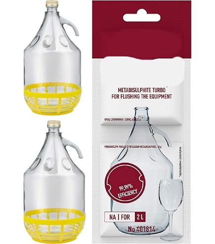 6x 3L Glasballon Mit Schwefelpulver – Gärballon / Weinballon Für Hobbywinzer Weinballon Glasflasche Mit Schwefelpulver 6 Stück