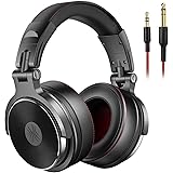 OneOdio Pro50 Hi-Res Over Ear Headphones Wired Closed-Back DJ Studio Headphones for Monitoring and Mixing, Soft Protein Leath