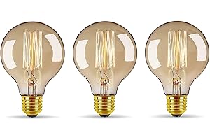 LEDSONE Lot de 3 ampoules Edison G80 E27 60 W 220 V à filament tungstène Blanc chaud Antique Lampe 60W Filament Blanc Chaud pour Restaurant Café Bar Ampoules à Incandescence