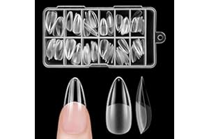 Almond Medium Nageltips für Gelnägel, Venares 120 Stück Acryl Künstliche Nägel Kurz 12 Größen Full Cover Nail Tips Almond, Soft Gel Tips Mandel Mittellänge S