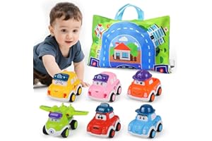 Norkbeng Bébé Jouet Voiture Enfant,6 Pieces Lot Petit Véhicules Friction Camion à Tirer,Cadeau pour Garçons et Filles de 3 4 5 Ans