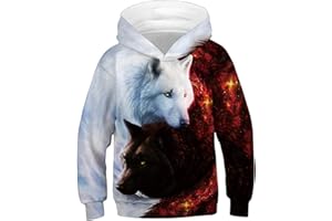 Goodstoworld Bluza z kapturem z nadrukiem 3D, dla chłopców i dziewczynek, zabawna bluza z kapturem, dla dzieci w wieku 4-16 lat