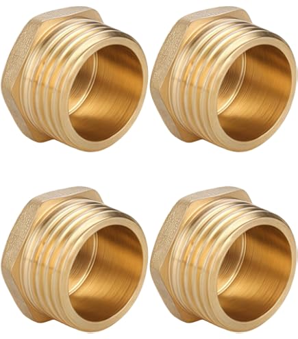 4x Messing Stopfen 3/4 Zoll NPT – Mit Gummi-O-Ring, Bleifrei – Für Trinkwasser, Heizung Und Sanitär
