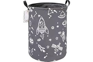 FANKANG Grand panier à linge, bac de rangement pour jouets, chambre d'enfant, domicile, panier cadeau, en toile, pliable (gris espace)