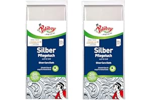 ‎POLIBOY ... PFLEGT WIE NEU POLIBOY Silber Pflegetuch – Silberputztuch gegen Anlaufstellen – Wiederverwendbares Silberpoliertuch für Besteck und Schmuck - 2x 1 Tuch - Made in Germany