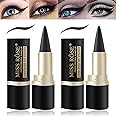 LOKFAR 2 Pcs Black Gel Cream Eyeliner Set, Tool Smudge Proof and Waterproof Matte Black Eye-liner Pencil Tattoo Eyeliner Pen Stick Makeup for Women