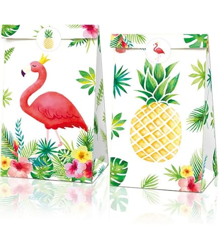 Sacchetti Regalo Fenicottero Weewooday - 16 Pezzi Per Feste Hawaiane E Baby Shower - Foto 3