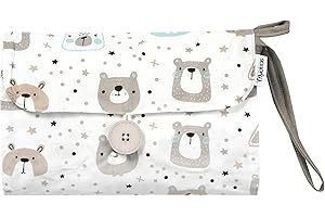 FlyIdeas Porta Pannolini Borsa da Appendere per Accessori e Salviette Neonato, Organizzatore Portaoggetti/Pochette Da Viaggio Portatile con Tasca Impermeabile in Stoffa, Regalo Nascita Neonato