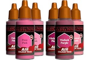 The Army Painter, Air Triads Magenta + Pink – Peintures prêtes pour aérographe Magenta + Rose avec 6 x 18 ml de peintures acryliques pré-diluées – Peintures Air pour figurines D&D et Warhammer