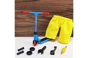 TIXIYU Tech Deck Finger Scooter Set, Skate Ramp Pro Fingerboard with Mini Scooters Tools and Finger Board Accessories Grip, Mini Finger Scooter Interactive Finger Toy Novelty Sensory Skateboard Kit - Blue