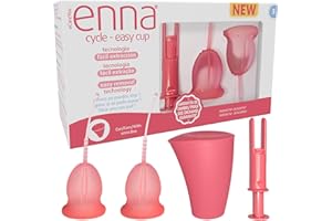 ENNA CYCLE EASY - Taglia S - 2 coppette mestruali + contenitore di sterilizzazione + applicatore
