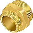 Fire Hydrant Hex Nipple, 2" NPT x 1-1/2" NST (NH) Male Fire Hydrant Hose Adapter Fitting Double Male Brass Fire Hydrant Connector