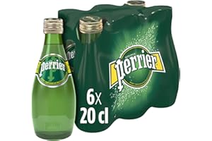 Perrier Agua Mineral Natural con Gas, 6 botellas