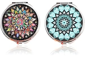 PLABBDPL Portapillole Impermeabile, Confezione da 2 Rotonde in Metallo Con Organizzatore di Vitamine a Specchio per la Vita Quotidiana e i Viaggi