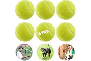 HSKIXNBGYLTAT Tennis Ball 6 Stück Gelbe Übungsbälle Tennisball Set Pet Tennis Balls Bälle Tennis Gummi Hochelastische Strapazierfähiger Gelbem Für Tennis-Unterricht Training Ballmaschinen Und Auch Als Spielgerät
