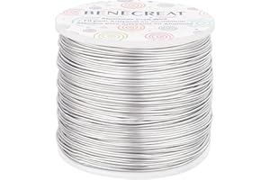 BENECREAT 150m Filo di Alluminio Anodizzato Che Fa Bordare Fili di Alluminio per Mestiere Design Gioiello(1mm- Argento)