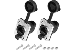 YACSEJAO RJ45 Panel Mount Connector 90 Degrees RJ45 Interface Waterproof sockets Connector 2PCS CAT5E 8P8C Connector Ethernet LAN Cable Connectors