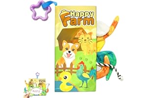 ZWZNBL Libro per Bambini in Morbido Tessuto, Sicuro, Lavabile, antistrappo, Adatto per Lo Sviluppo precoce del Bambino (Happy Farm)
