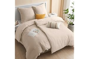 ‎OHANO ohano Bettwäsche 135x200 4teilig Bettwäsche-Sets 2er Set Bettbezug mit 2 Kissenbezüge 80x80cm,kuschelig weich & bügelfrei,Bettwäsche Set Mikrofaser mit Reißverschluss-Khaki