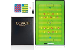CREADY® Pizarra Entrenador de Futbol, Carpeta Táctica para Entrenar, Regalos para Entrenadores, Pizarra Magnetica Futbol, Pizarra Futbol Entrenador con Fichas Magnéticas y Rotulador