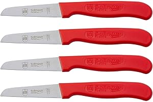 RÖR Lot de 4 couteaux de cuisine droits en acier de qualité supérieure - Fabriqués à Solingen.