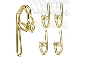TRLREQ 100 Pack Metal Curtain Hooks, Curtain Header Tape Drapery Hooks Easy to Install for Curtain Accessories Bag Hook Curtain Hook Bean Sprout Hook Metal Curtain Hook