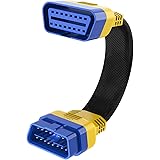 OURANTOOLS OBDII Verlängerungskabel, 16-polig, Stecker auf Buchse, OBD2-Stecker, 20 cm (dickes Nylonmaterial)