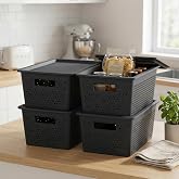 Deconox Seul &Ccedil;ok Ama&ccedil;lı Kapaklı Saklama Kutusu - Şık ve Dekoratif Dolap İ&ccedil;i Organizer D&uuml;zenleyici (4 L / 12 L / 20 L Boy Se&ccedil;e