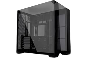 Lian Li O11 Vision Compact Gaming PC Gehäuse ATX Schwarz - Midi Tower PC Gehäuse mit Tempered Glass, Grafikkarten bis 408 mm, bis zu 360 mm Radiatoren, Black PC Case Stahl, Aluminium, Gehärtetes Glas