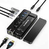 ACASIS NVMe M.2 SSD ve SATA SSD Muhafazalı USB-C HUB 10'u 1 Arada Yerleştirme İstasyonu 100W G&uuml;&ccedil; Dağıtım Desteği Windows/MAC/