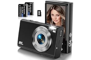 STUOGYUM Digital Camera, 4K Autofocus Digital Camera with 32G SD Card HD 48MP with 2.8" Large Screen, 16X Digital Zoom, Portable Mini Camera for Photography