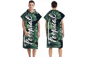 LOMTRATS Polaire Double Face avec Poches Cape de Surf à séchage Rapide Serviette de Change Peignoir à Capuche pour Femmes et Hommes Natation Plage Surf Plongée Bain à Domicile