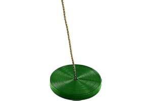 LITTLE DUCK BEAR LTD Extra Large Dark Green Plastic Plate Disc Monkey Swing Seat With Rope.