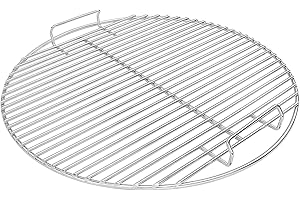 BURNTOP Rejilla de cocción redonda de 44,5 cm para parrillas de carbón, parrilla de barbacoa de repuesto para Weber One-Touch, Bar-B-Kettle, Kamado Joe Classic, huevo verde grande, Pit Boss, Louisiana