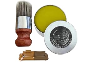 Dwzain Wise Owl Furniture Salve for Leather,Furniture Leather Salve with Boar Bristle Brush,Leather Furniture Salve,Leather Restorer Repair and Conditioner,Furniture Deep Polish Wax for Car Seats,Sofa