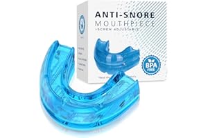 MEAT HUGGER Anti Snoring Mouthpiece – Adjustable Boil-and-Bite Mouth Guard for Snoring, Mandibular Advancement Device with Case Blue