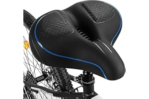 TONBUX Sillín Bicicleta Extra Grande, Sillín de Bicicleta Cómodo Impermeable, Sillin Bici Ergonómico, Asiento de Bicicleta Transpirable para MTB/Bicicleta Urbana/Bicicleta de Carretera/Ebike