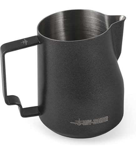 Barista Swag Curved Milk Frothing Pitcher - 500ml Latte Art Steaming Jug With Symmetrical Handle