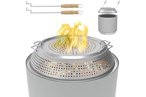 GLOWYE Spark Shield for Solo Stove Bonfire - Stainless Steel Fire Pit Spark Protector Screen for Outdoor Backyard Party, Shield for Solo Stove Bonfire with Two Guild Sticks