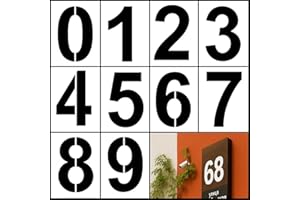 leruiyezs Plantillas de Números Grandes 20 cm – Plantilla Números 0 a 9 en Plástico Reutilizable para Pintar Direcciones, Decoración de Buzones, Manualidades y Señalización