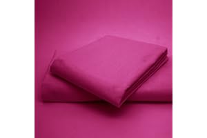 ARTISTIC FASHIONISTA LIMITED Artistic Fashionista EASYCARE Non-Iron Plain Dyed PLATFORM BASE VALANCE SHEET and Matching PILLOWCASES Pair (King Size, Fuchsia)
