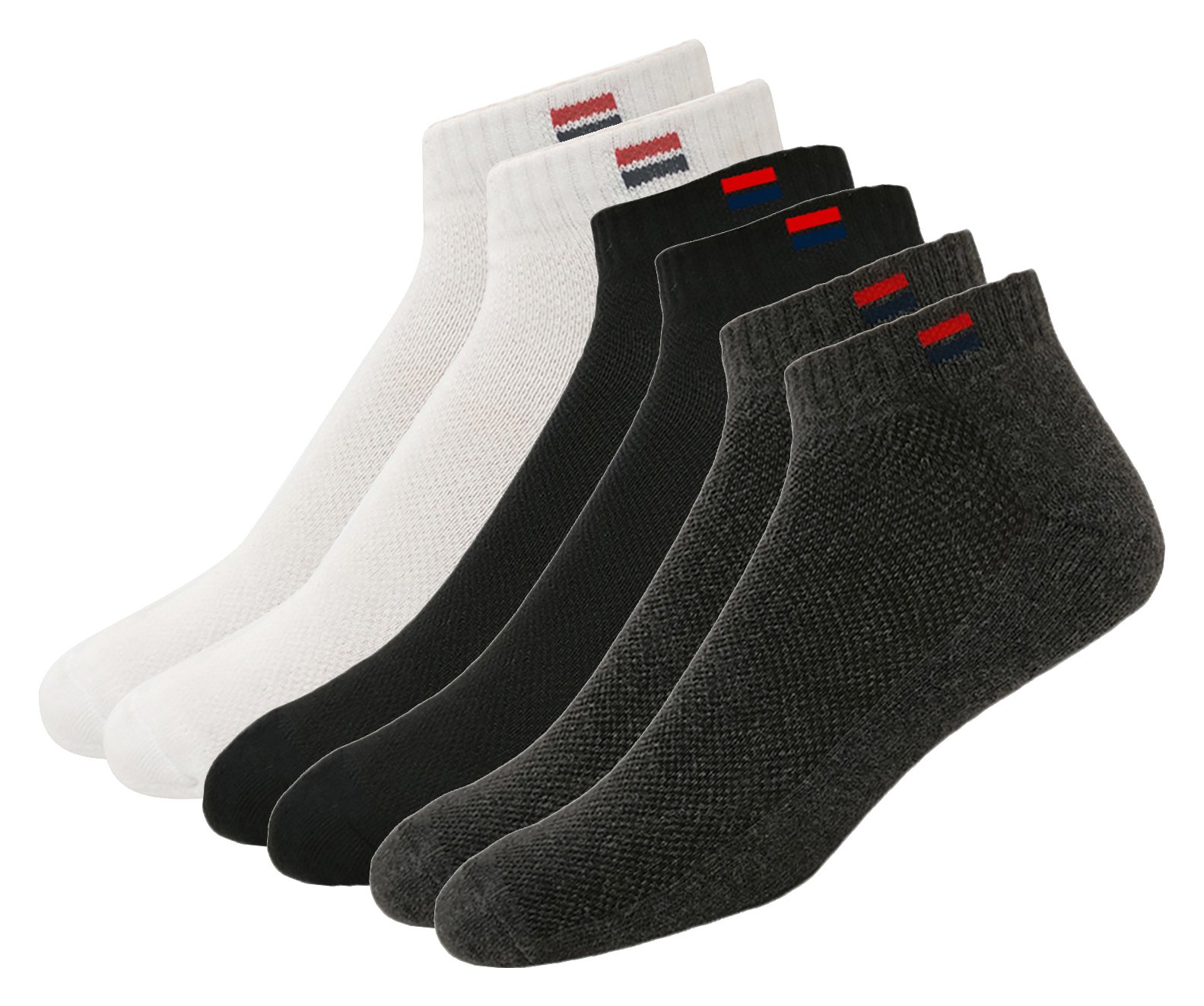 NAVYSPORT Socks for Men Solid Ankle Length Cotton Socks, Free Size, Pack of 3 (Multicoloured)
