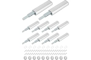 QWORK® 10 delar tryck för att öppna dörrfångster skåp, mjuk stängning magnetisk dörrfångst, skruvfästning, för lådor, byråer