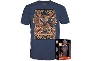 Funko Boxed Tees: Black Pander - Wakanda Forever - Group - (S) - Black Panther - Wakanda Forever - T-Shirt - Clothes - Gift Idea - Short Sleeve Top for Adults Unisex Men and Women - Movies Fans