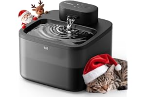 oneisall Wireless Cat Water Fountain,2.2L Cat Fountain for Drinking,20dB Ultra-Quiet Integrated Silent Flow Pump Battery Operated Pet Water Dispenser for Cats Indoor Motion Sensor,Easy to Clean