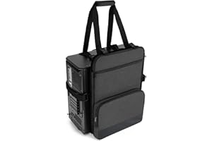 Trunab torba na komputer stacjonarny, torba do noszenia na komputer stacjonarny, uchwyt na biurko, z uchwytem i kieszeniami na akcesoria komputerowe, idealna do zabrania w podróż, czarna